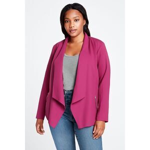 Relativity Magenta Draped Open Front Jacket | Women’s Size Large | NWT
